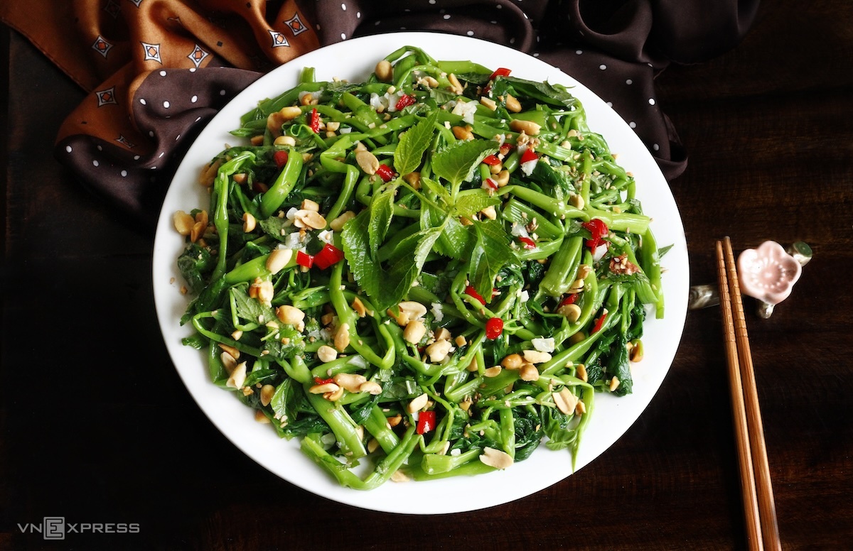 cách làm nộm rau muống